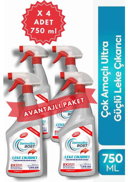 4'lü Dermosline Bost Leke Çıkarıcı 750 ml