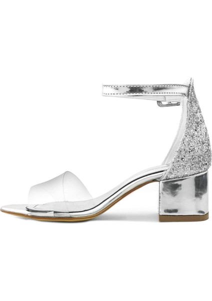 Luisa Gümüş Şeffaf Tek Bantlı Kız Çocuk Abiye Ayakkabı indirimleri