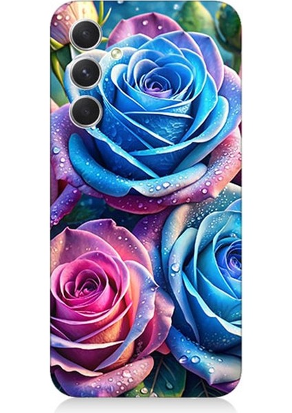 Samsung Galaxy S24 Plus Uyumlu Gökkuşağı Renkli Güller Desenli Silikon Kılıf