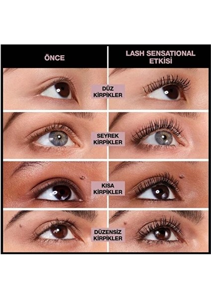 Maybelline New York Lash Sensational Yelpaze Etkili Intense Black Maskara - Ekstra Siyah fiyatları