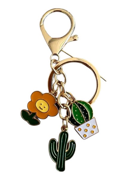 Kaktüs Metal Charm Anahtarlık