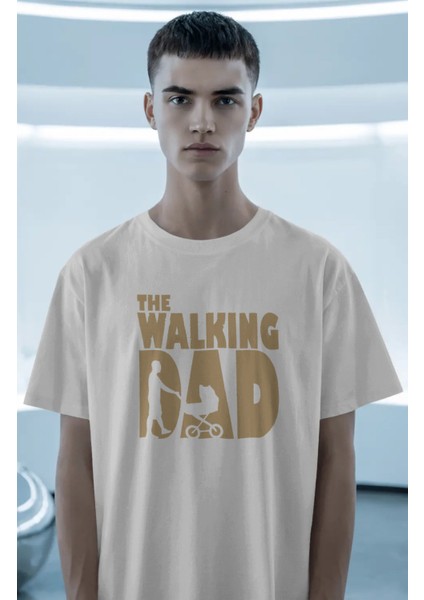 Unisex The Walking Dad Yazılı Tişört, Oversize Babalar Günü Temalı T-Shirt fiyatları