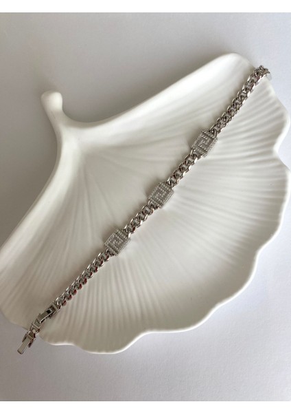 Xuping Kare Labirent Zirkon Taşlı Silver Bileklik modelleri