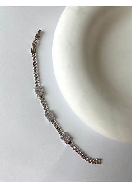 Xuping Kare Labirent Zirkon Taşlı Silver Bileklik fırsatları