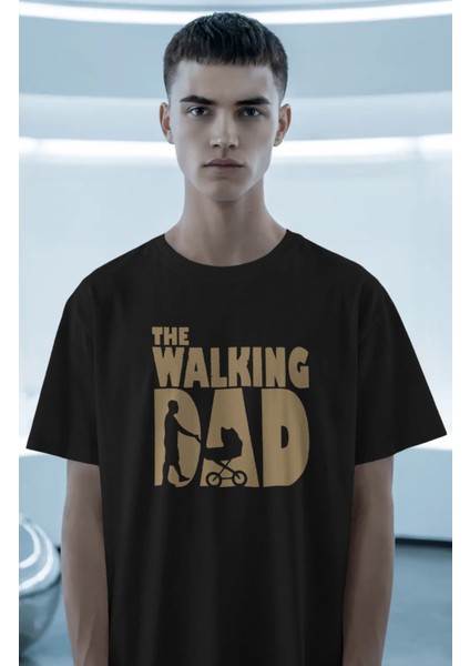 Unisex The Walking Dad Yazılı Tişört, Oversize Babalar Günü Temalı T-Shirt fiyatları