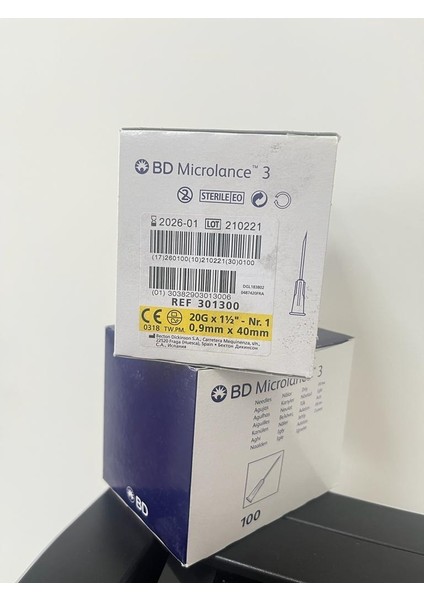 Microlance 3 301300 - 20G x 1/2" 0,9 x 40 mm - 100'LÜ 1 Kutu