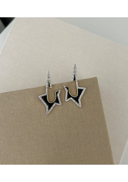 Siyah Yıldız Küpe