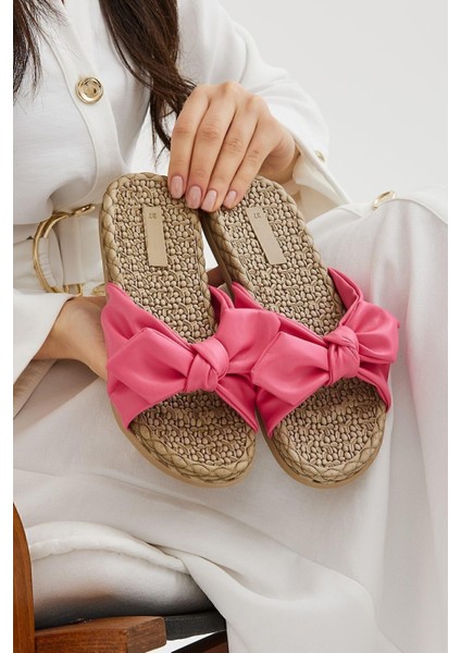 Fuşya Fiyonk Kadın Terlik Kaymaz Taban Havuz ve Plaj Kullanımı İçin