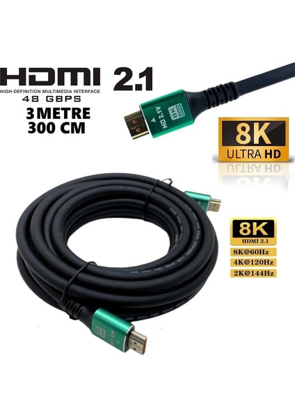 10K 8k HDMI Kablo Premium Tv Gaming Playstation Xbox Uydu V2.1