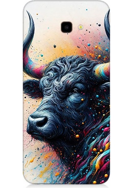 Samsung Galaxy J4 Plus Uyumlu Renk Patlamalı Boğa Desenli Silikon Kılıf