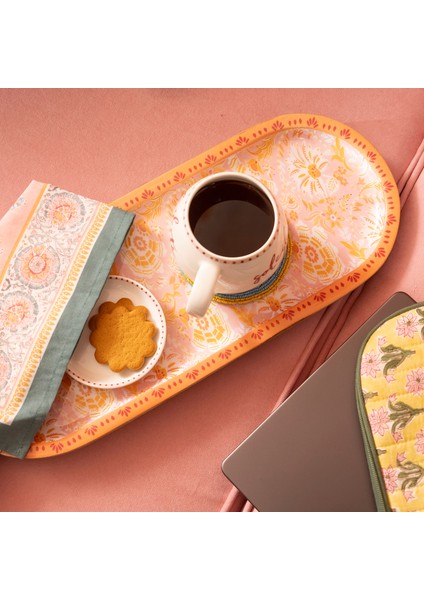 Lakrı Mango Ağacı Sunum Tahtası 45X18X2 cm Pembe fiyatları