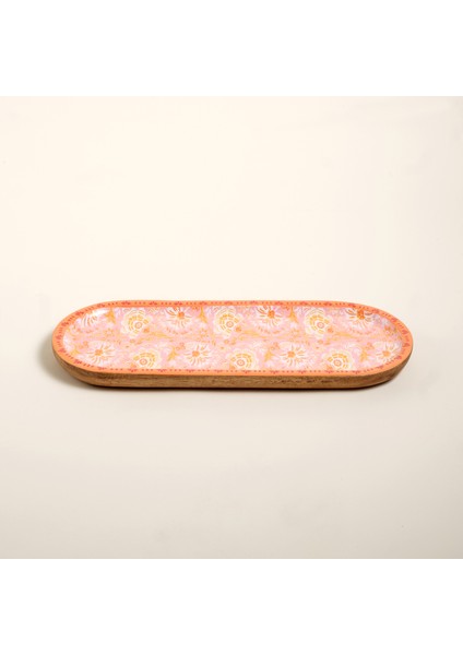 Lakrı Mango Ağacı Sunum Tahtası 45X18X2 cm Pembe modelleri