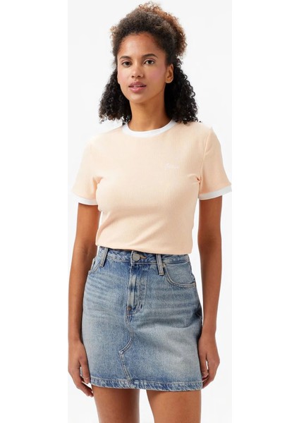 Marıgold Rıb Ss Tee Kadın Pembe T-Shirt V5GP08KCRN2-G6J4 fiyatları