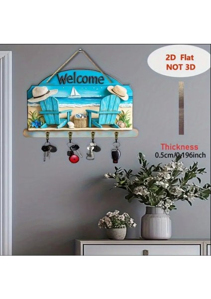 1. Dünya Savaşı 2d Zemin Planı, 1 Adet, Güzel Plaj Deniz Manzarası Ev Anahtar Askısı modelleri