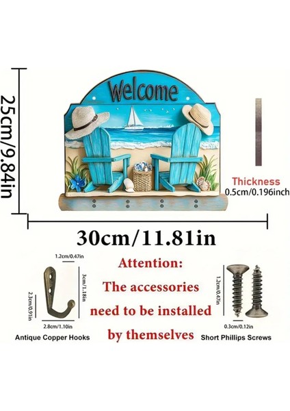 1. Dünya Savaşı 2d Zemin Planı, 1 Adet, Güzel Plaj Deniz Manzarası Ev Anahtar Askısı fırsatları