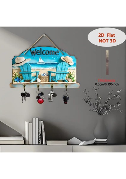 1. Dünya Savaşı 2d Zemin Planı, 1 Adet, Güzel Plaj Deniz Manzarası Ev Anahtar Askısı indirimleri