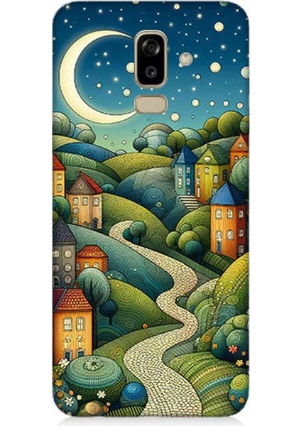 Samsung Galaxy J8 Uyumlu Yıldızlı Tepede Masal Desenli Silikon Kılıf