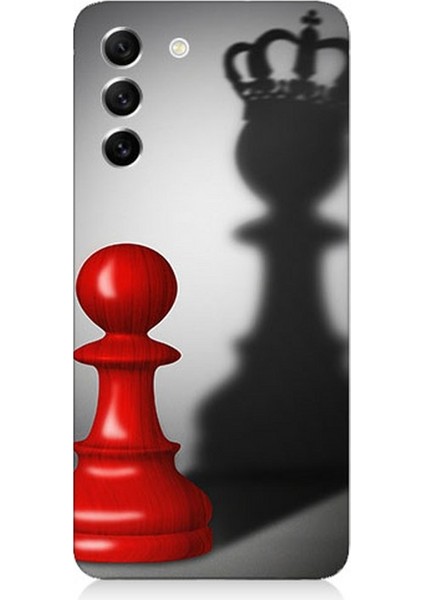 Samsung Galaxy S21 Fe Uyumlu Piyonun Taçlı Hayali Desenli Silikon Kılıf
