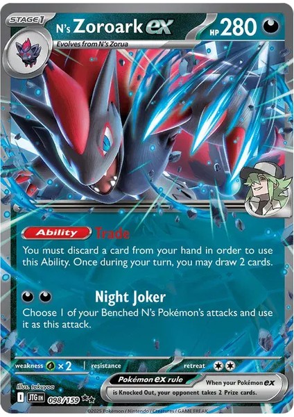 N's Zoroark Ex 98/159 Double Rare Oyun Kartı