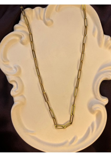 Gold Renk Unisex Çelik Zincir Kolye