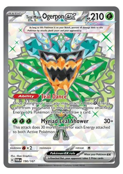 Teal Mask Ogerpon Ex 190/167 Ultra Rare Oyun Kartı