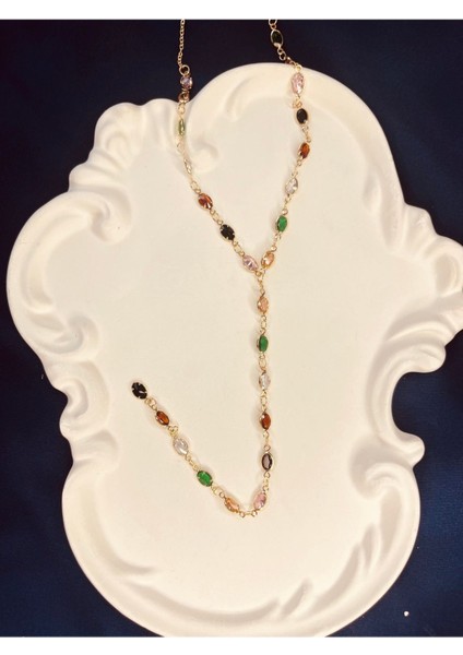 Trend Gold Renk Çelik Vintage Color Mix Y Kolye fiyatları