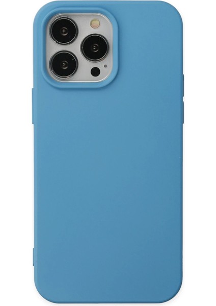 Newface Iphone 14 Pro Max Kılıf Nano Içi Kadife Silikon - Mavi