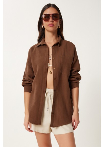 Oversize Basic Müslin Gömlek