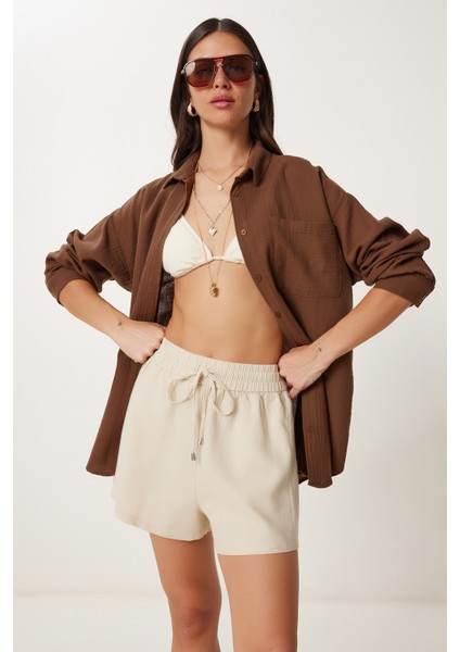 Oversize Basic Müslin Gömlek