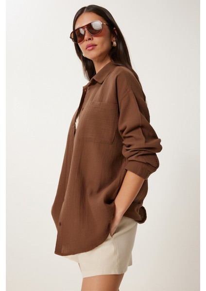 Oversize Basic Müslin Gömlek