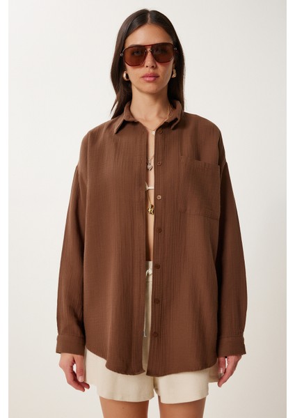 Oversize Basic Müslin Gömlek