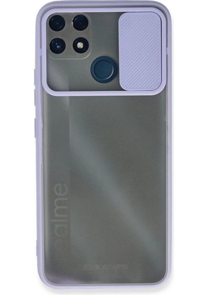 Newface Realme C25 Kılıf Palm Buzlu Kamera Sürgülü Silikon - Lila