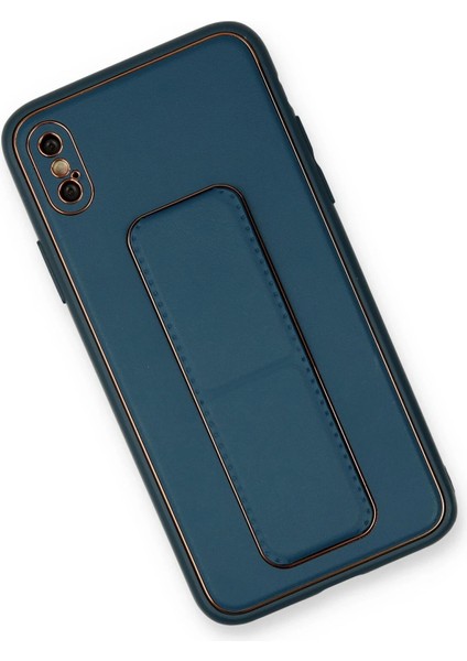 Newface Iphone x Kılıf Deri Standlı Kapak - Mavi fiyatları