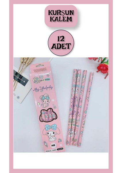My Melody Anime Figürlü 12 Li Kurşun Kalem Seti - 12 Adet
