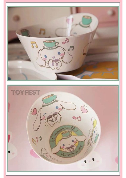 Cinnamoroll Figür Desenli Melamin Corn Flex - Noddle Çocuk Yemek Tabağı Kasesi Bowl
