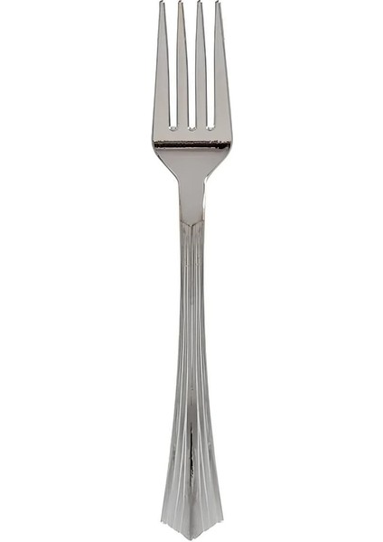 Metal Görünümlü Plastik Çatal -18 Adet