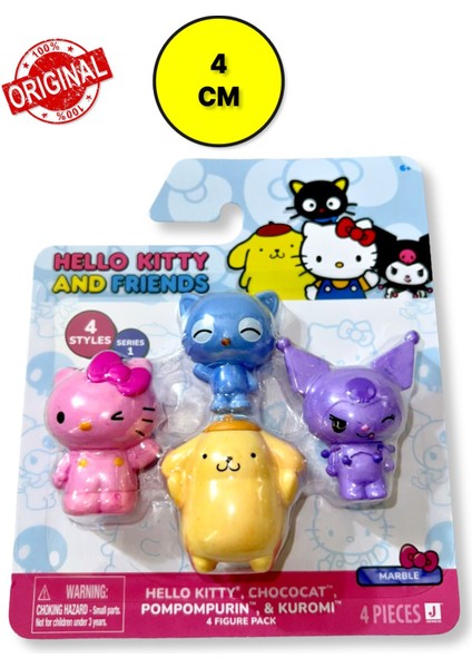 Sanrio Hello Kitty And Friends 4 Pack Chococat Kuromi Pompompurin Mini Figures - 4 cm