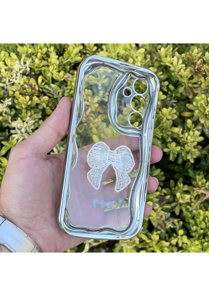 Samsung Galaxy A55 Kılıf Gümüş Taşlı Darbe Önleyici Silikon Kapak fiyatları