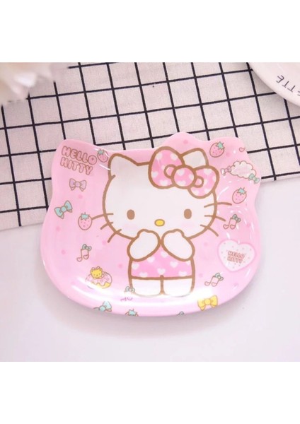 Hello Kitty Figürlü Melamin Çocuk Yemek Tatlı Meyve Tabağı Fincan Altlığı - 12 cm - Model 1 modelleri