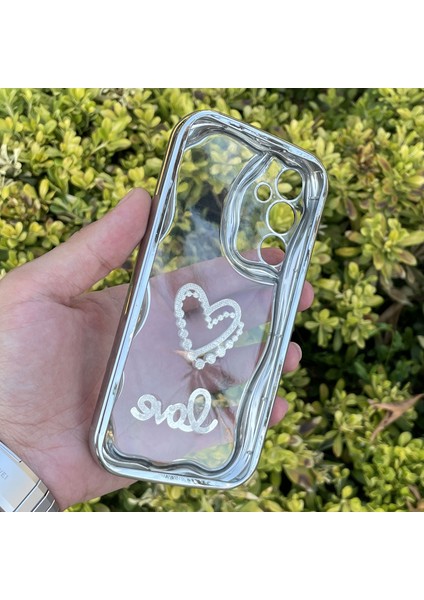 Samsung Galaxy A55 Kılıf Gümüş Taşlı Darbe Önleyici Silikon Kapak fiyatları