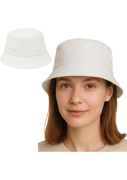 Unisex Beyaz Kova Bucket Şapka Pamuk Kumaş Güneş Koruyucu Günlük Şapka modelleri