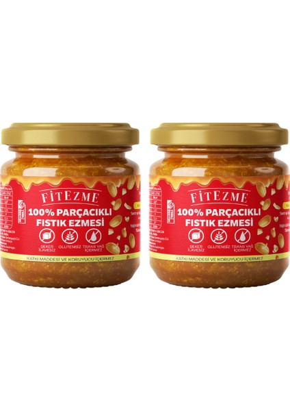2'li 100% Fıstık Ezmesi Parçacıklı 190g