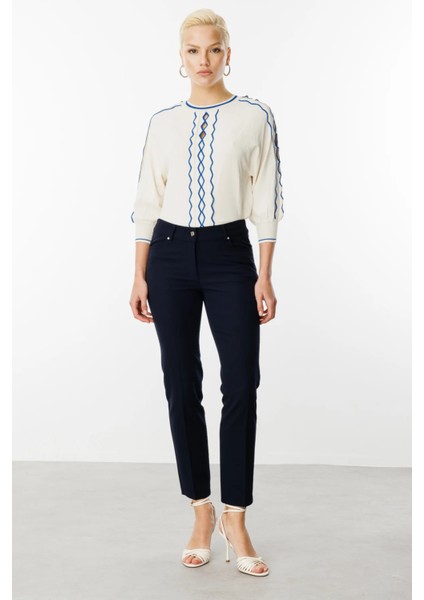 Dört Cep Dar Paça Pantolon