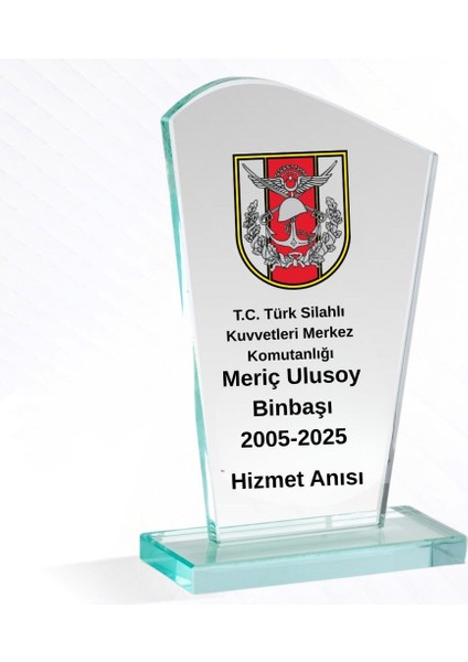 Türk Silahlı Kuvvetleri Personeline Özel Tasarımlı Kristal Plaket