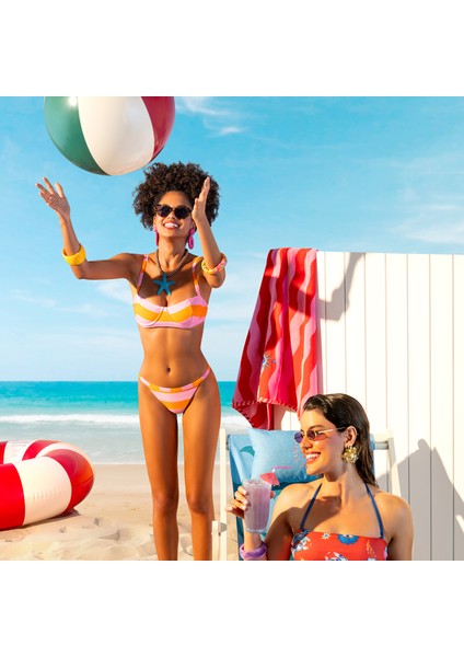 Prınkıpo Bikini Üstü 23x21 Cm Pembe - Turuncu fırsatları