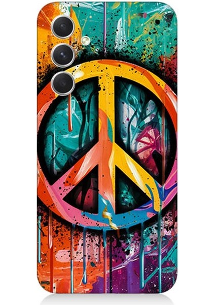 Samsung Galaxy S24 Uyumlu Renkli Barış Işareti Desenli Silikon Kılıf