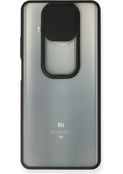 Newface Mi 10T Lite Kılıf Palm Buzlu Kamera Sürgülü Silikon - Siyah