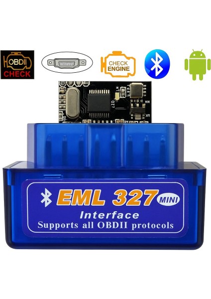 Eml 327OBD2 Süper Mini Bluetoothlu V2.1 Arıza Tespit Cihazı Karekodlu