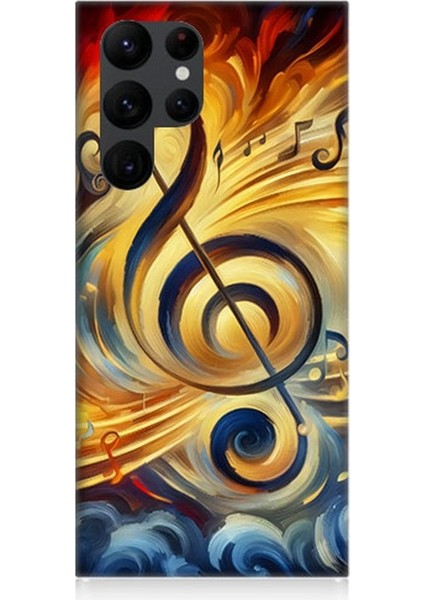 Samsung Galaxy S22 Ultra Uyumlu Müzikte Alevin Gücü Desenli Silikon Kılıf