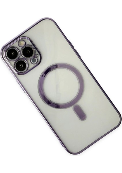 Newface Iphone 14 Pro Kılıf Magneticsafe Lazer Silikon - Mor modelleri